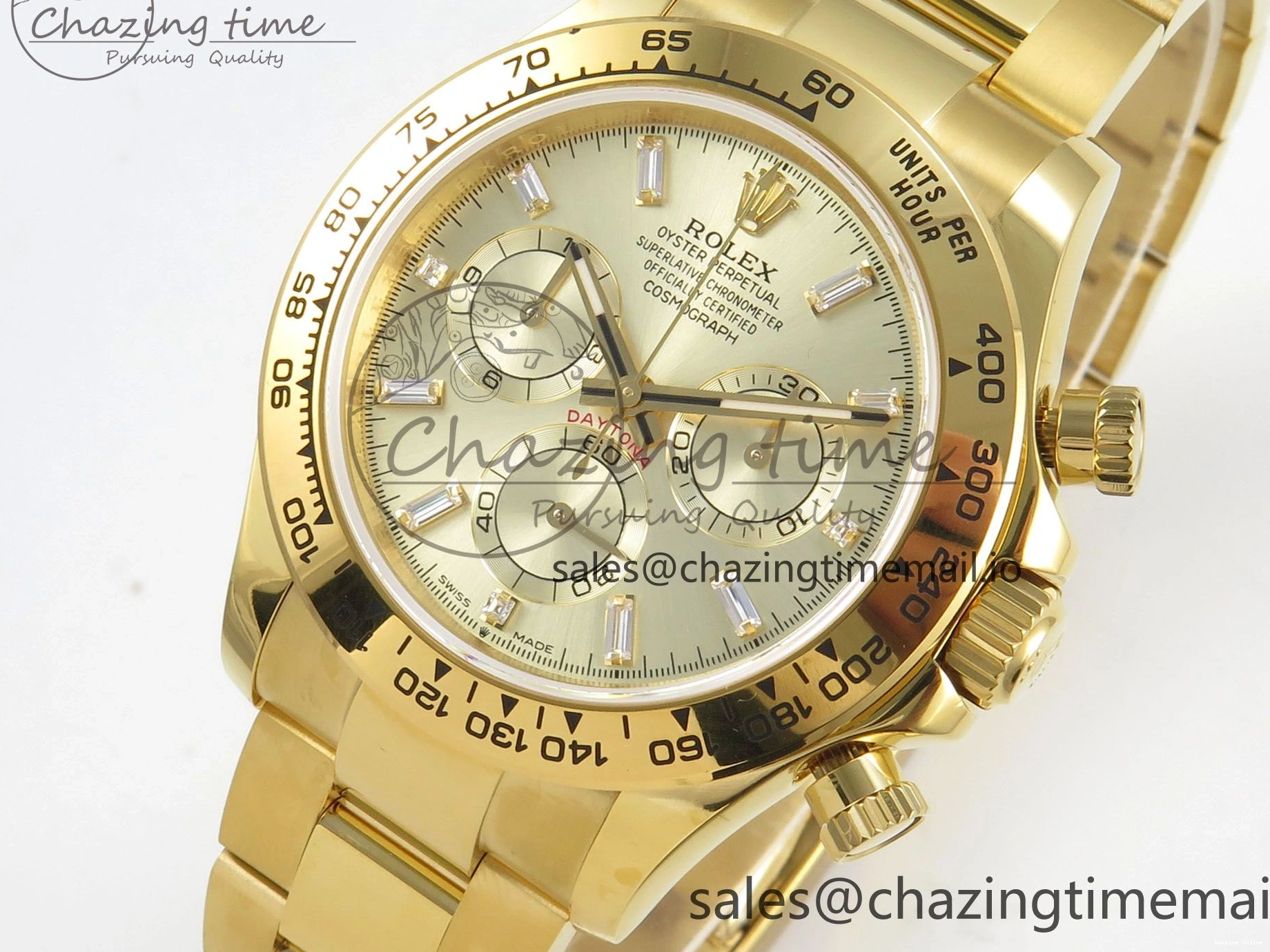 1228 Casual Daytona 126508 YG QF 1:1 Best Edition YG Dial Crystal Markers On YG Bracelet SH4131 V6 (Gain Weight) 305